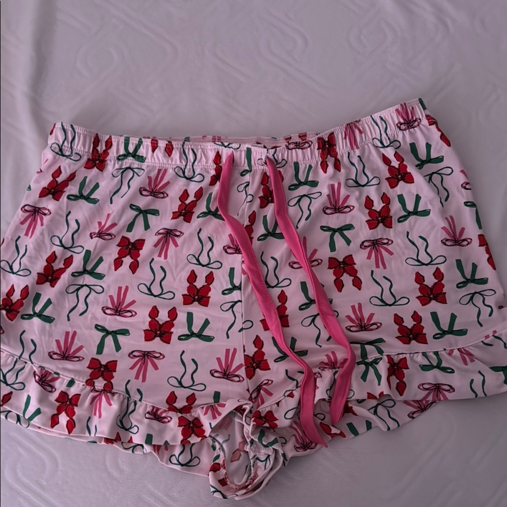 Women bow pj shorts